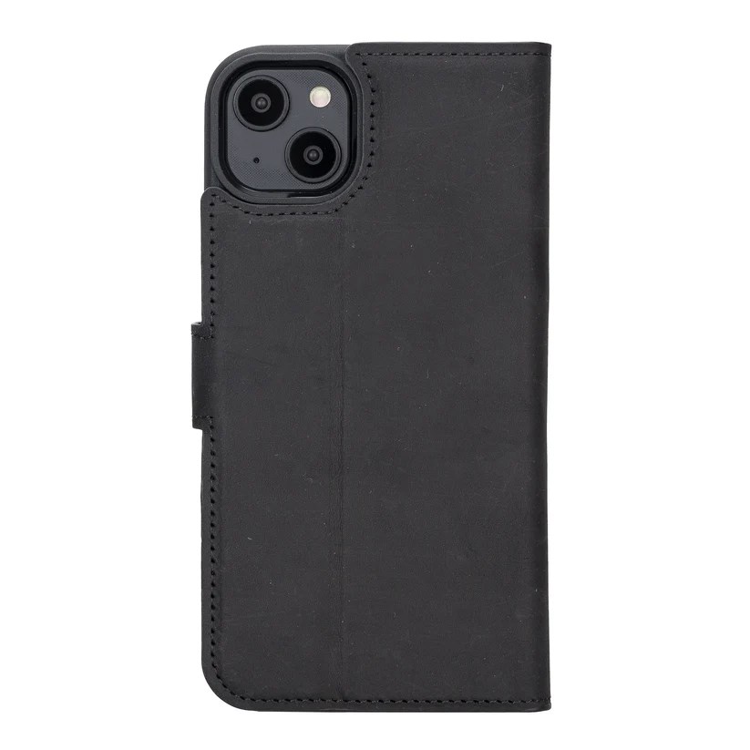iPhone 14 Plus Uyumlu Manyetik Hakiki Deri Cüzdan Kılıf ,Cüzdan Taşımaya Son, Kredi Kart Yuvalı