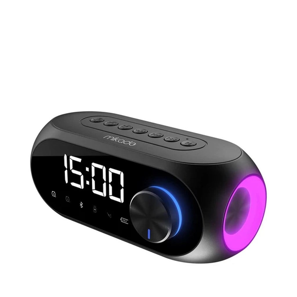 Mikado Md-W7 1200MAH 5W Bluetooth-Aux-Derece-Usb-Fm Double Alarmlı Saat Speaker