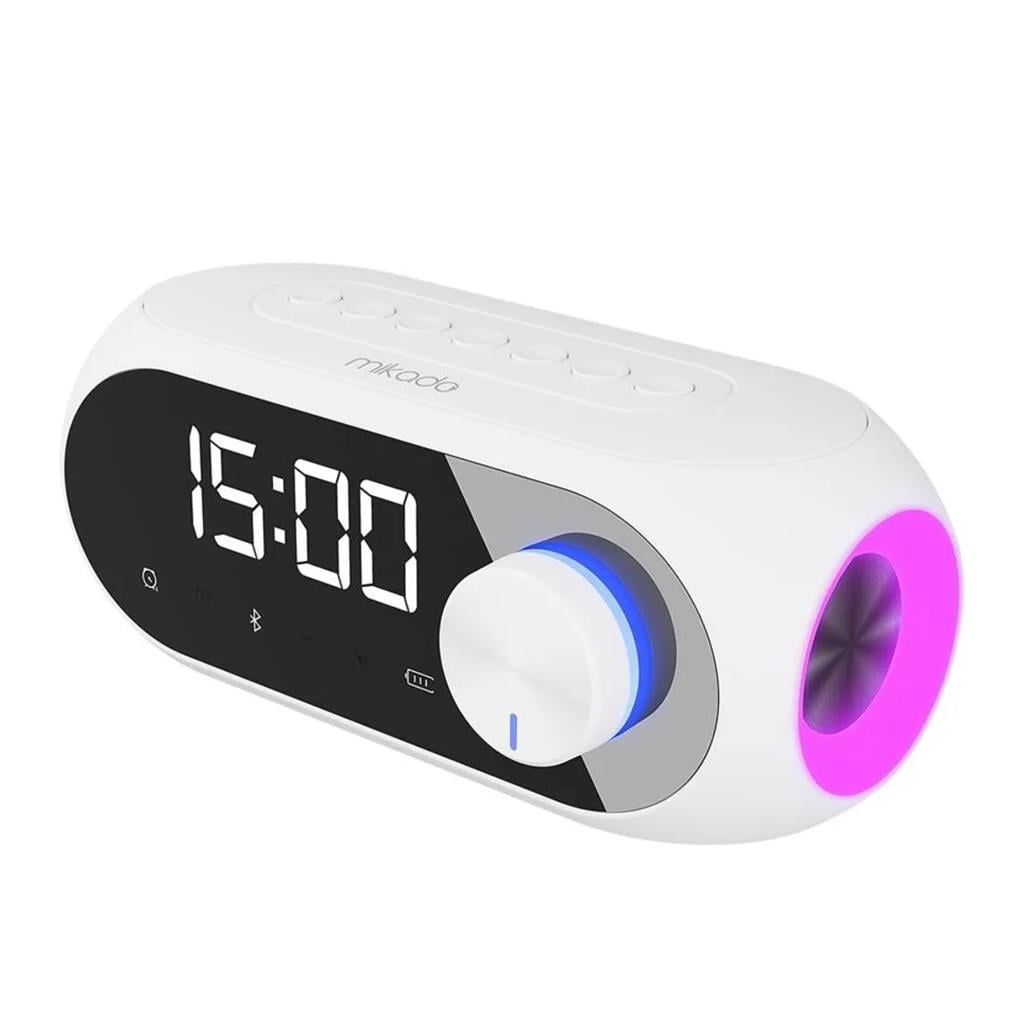 Mikado Md-W7 1200MAH 5W Siyah Bluetooth-Aux-Derece-Usb-Fm Double Alarmlı Saat Speaker