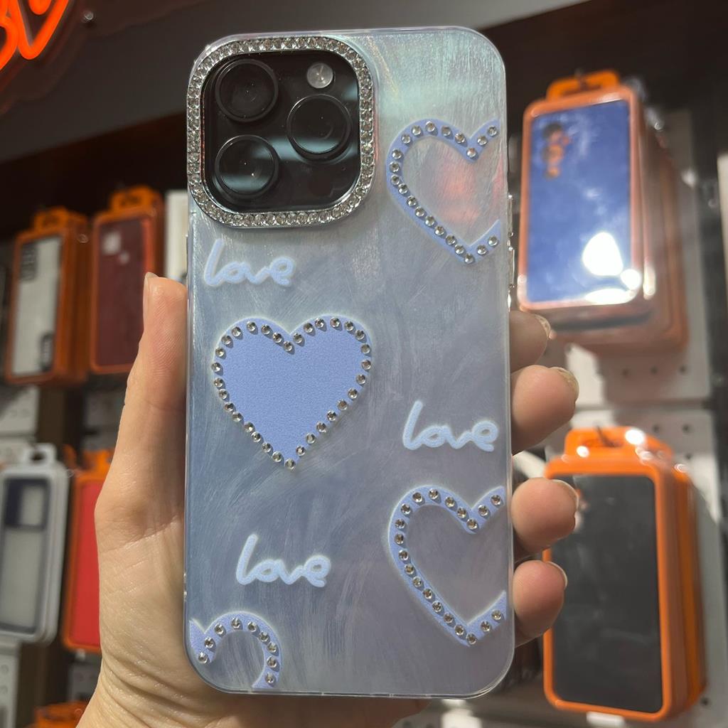 Apple iPhone 15 Pro Hologram Taşlı Silikon Kılıf