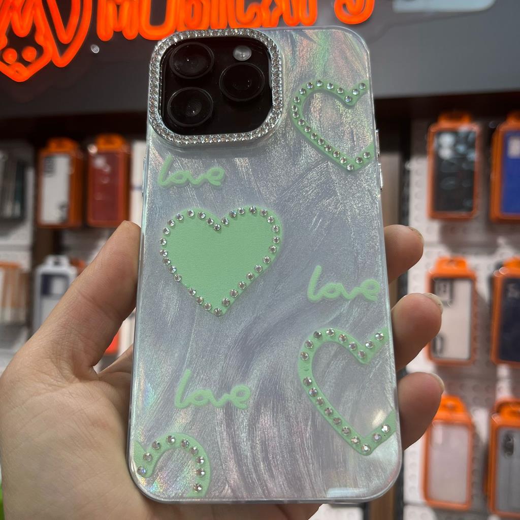 Apple iPhone 15 Pro Max Hologram Taşlı Silikon Kılıf