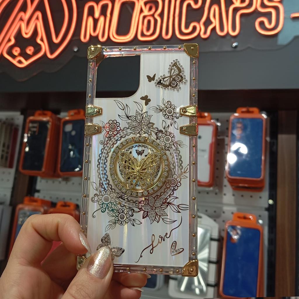 Apple iPhone 15 Pro Max Louiz Taşlı Kelebek Standlı Kılıf