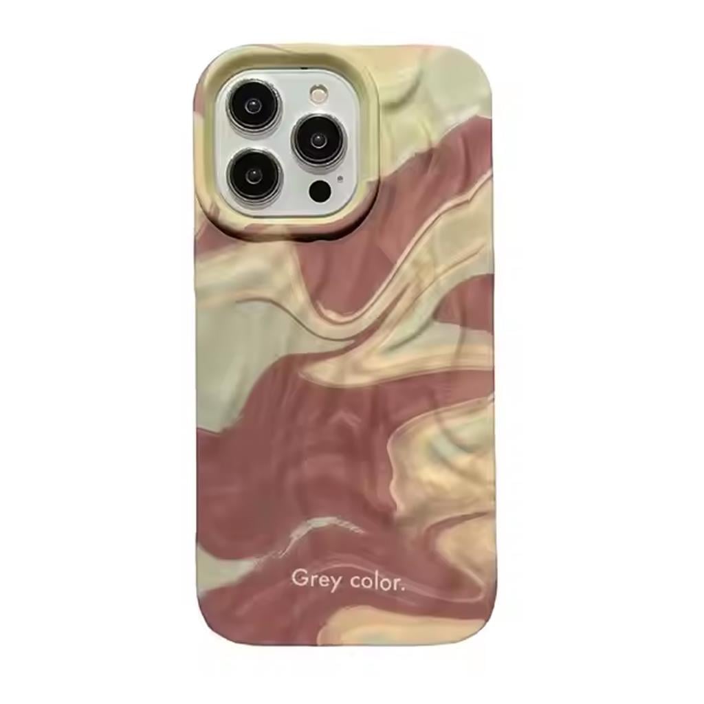 Apple iPhone 15 Pro Pastel Desenli Üçgen Kabartmalı Silikon Kapak