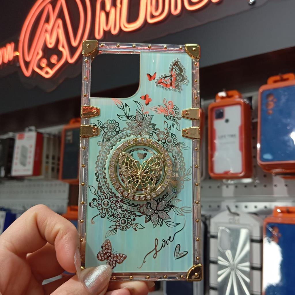 Apple ıPhone 16 Plus  Louiz Taşlı Kelebek Standlı Kılıf