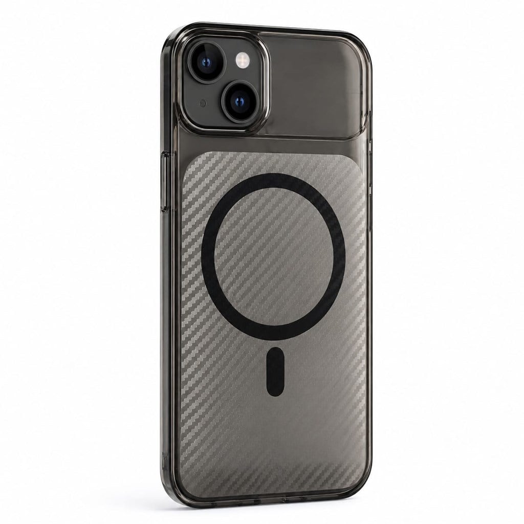 iPhone 13 BCase Şeffaf Nano Karbon Mika Sert Kapak