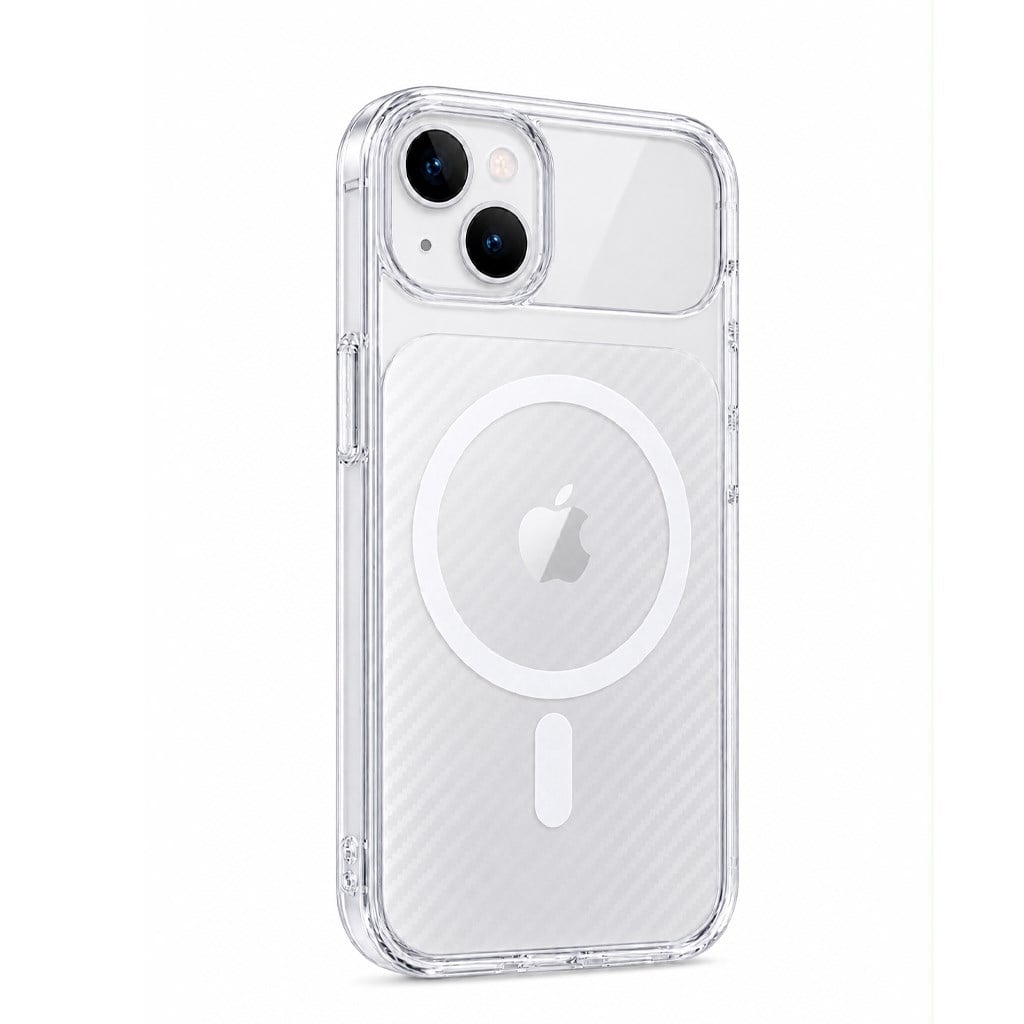 iPhone 15 BCase Şeffaf Nano Karbon Mika Sert Kapak
