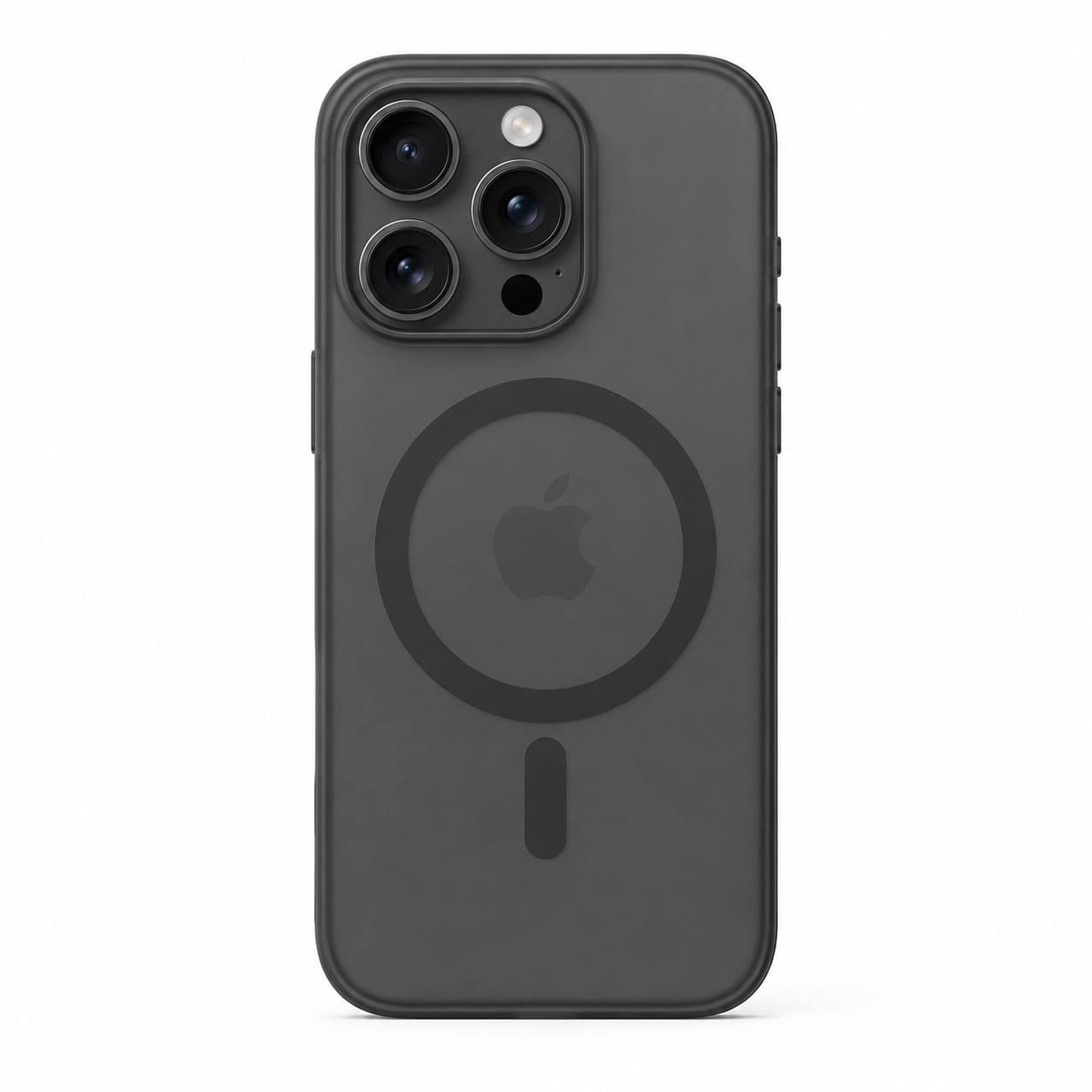 iPhone 15 Pro Mobicaps Mat Şeffaf Hoparlör Izgaralı Sert Kapak