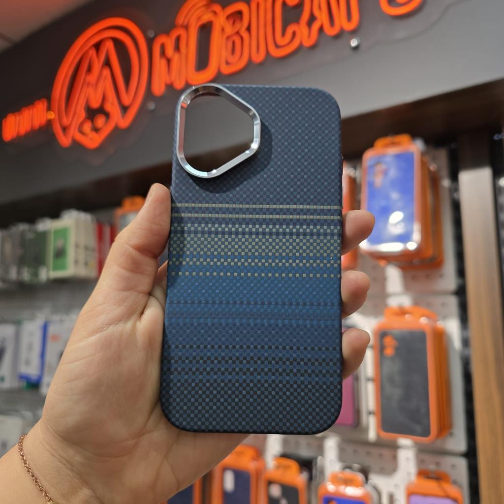 iPhone 16 Pro iCemag Protectiva Kevlar Karbon Magsafe Kılıf