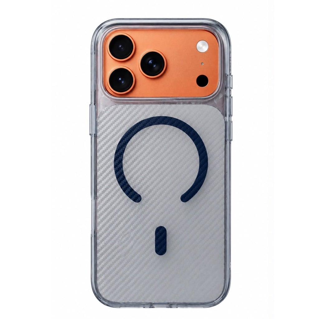 iPhone 17 Pro BCase Şeffaf Nano Karbon Mika Sert Kapak