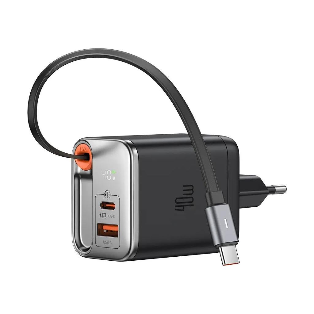 Mcdodo FreeGo CH-428 40W Gan  Dahili Geri Çekilebilir Kablolu Şarj Adaptörü