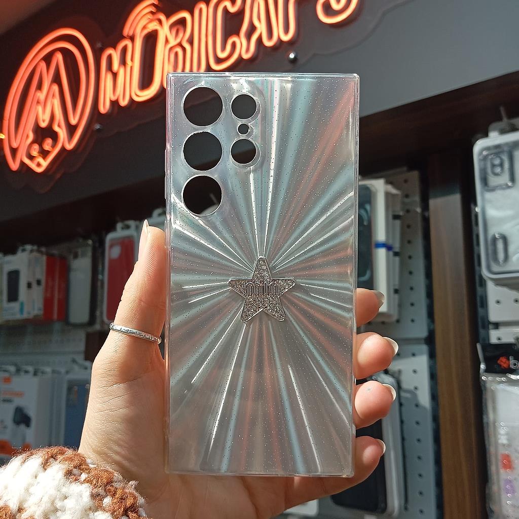 Samsung S23 Ultra Simli Taş Süslü Hologram Kapak