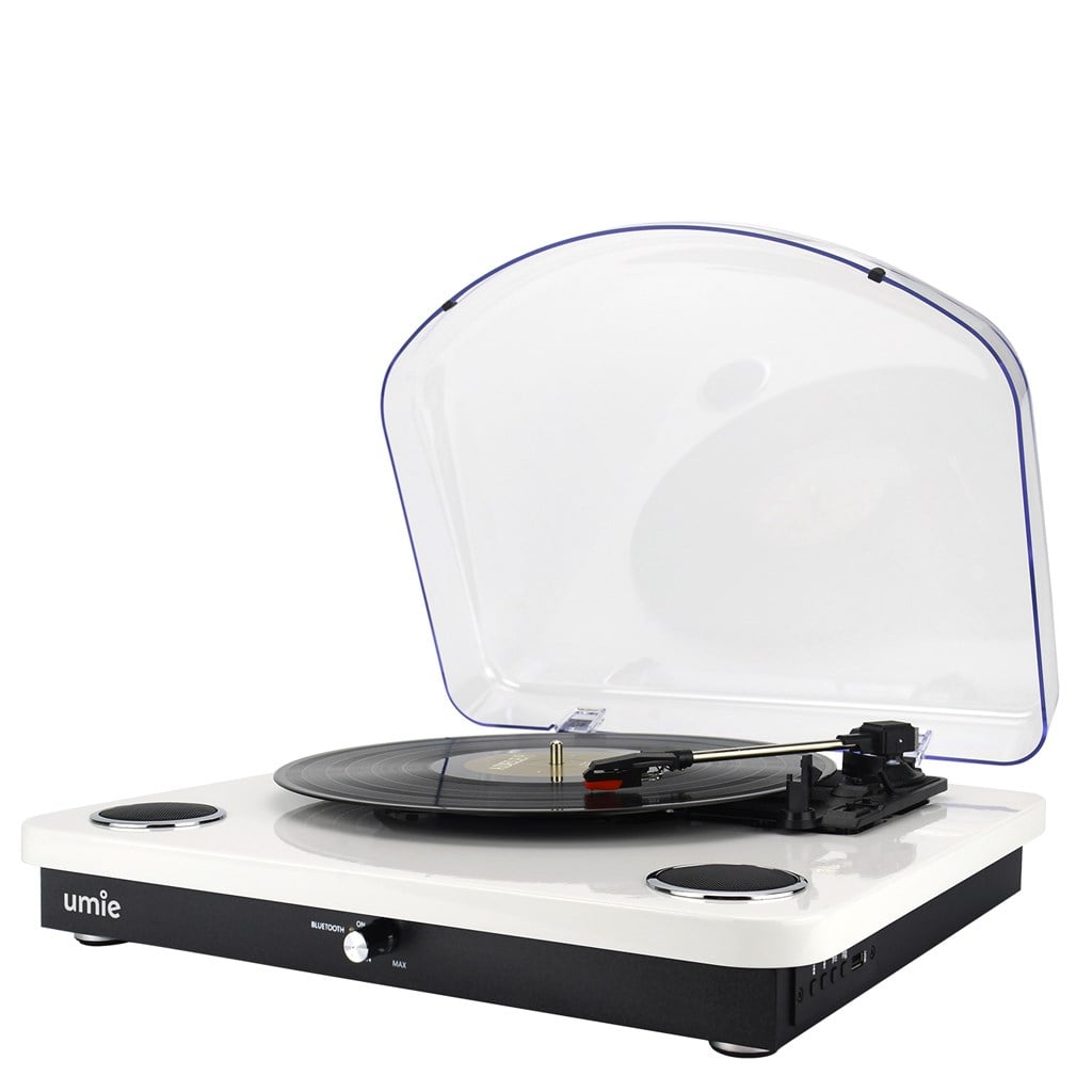 Umie Bemol Piano Kaplama USB Özellikli Nostaljik Pikap 10W BT in, BT out, RCA Özellikli Nostaljik Plak Çalar