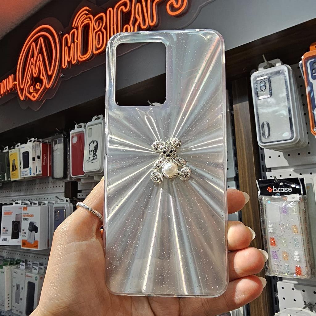 Xiaomi Redmi Note 12 Simli Taş Süslü Hologram Kapak