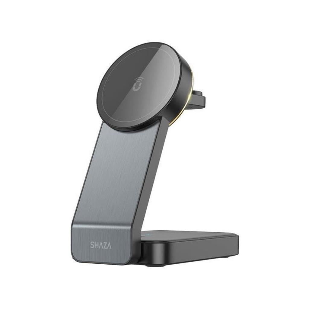 SHAZA 3in1 Katlanabilir Kablosuz Hızlı Masa Şarj Standı