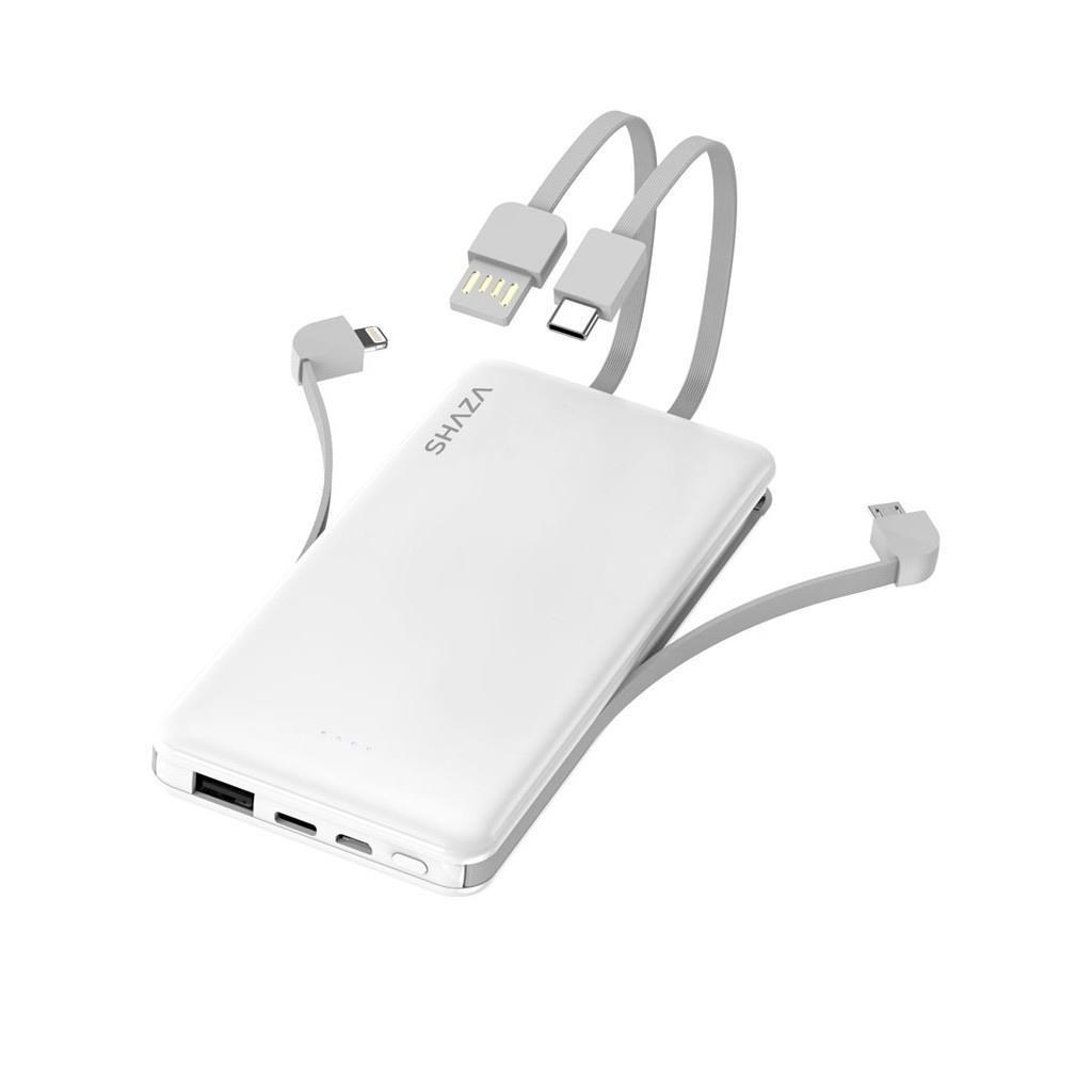 Shaza 4'ü 1 Arada 10.000 mAH Smart Chip Kendinden Kablo Destekli Powerbank