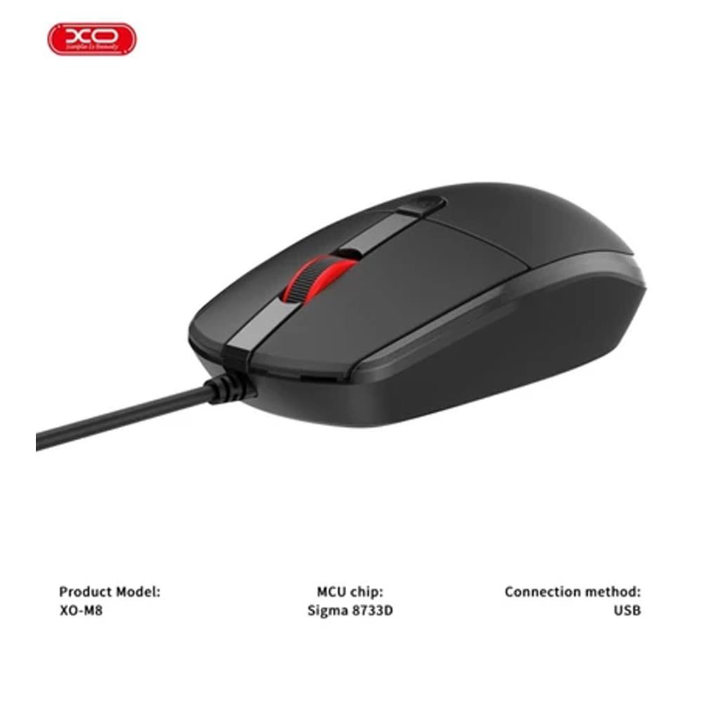 XO Ergonomik USB Kablolu Optik Mouse M8
