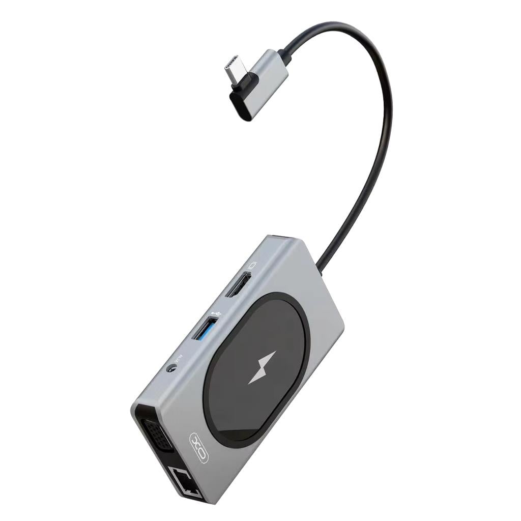 Xo Hub007 9'in1 15W Kablosuz Sarj Destekli Tpye-c Çıkışlı Adaptör