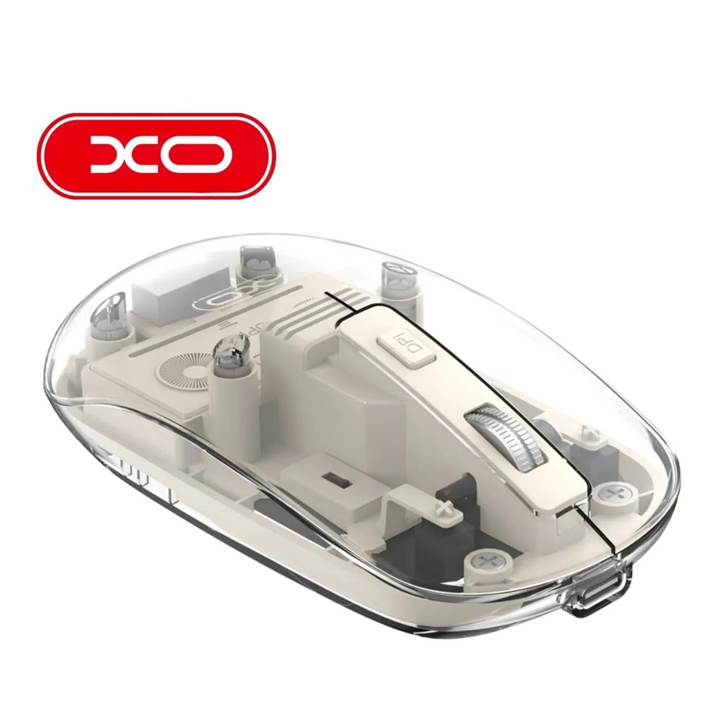 XO XO-M12  Şeffaf Tasarım Renkli Alt Yüzey TYPE-C Şarj 300 Mah Dahili Bataryalı Şarjlı Kablosuz Mouse