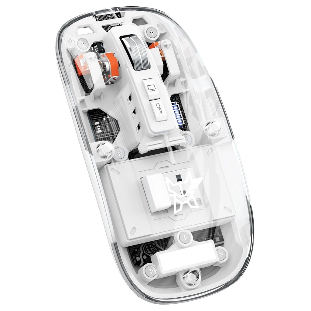 YK Design YK-M377 Bluetooth + Wireless 1600dpi Slim Şeffaf Sessiz Mouse