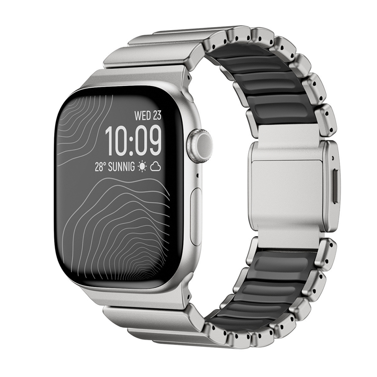 Apple Watch 10 46mm Zore KRD-151 Metal Silikon Kordon