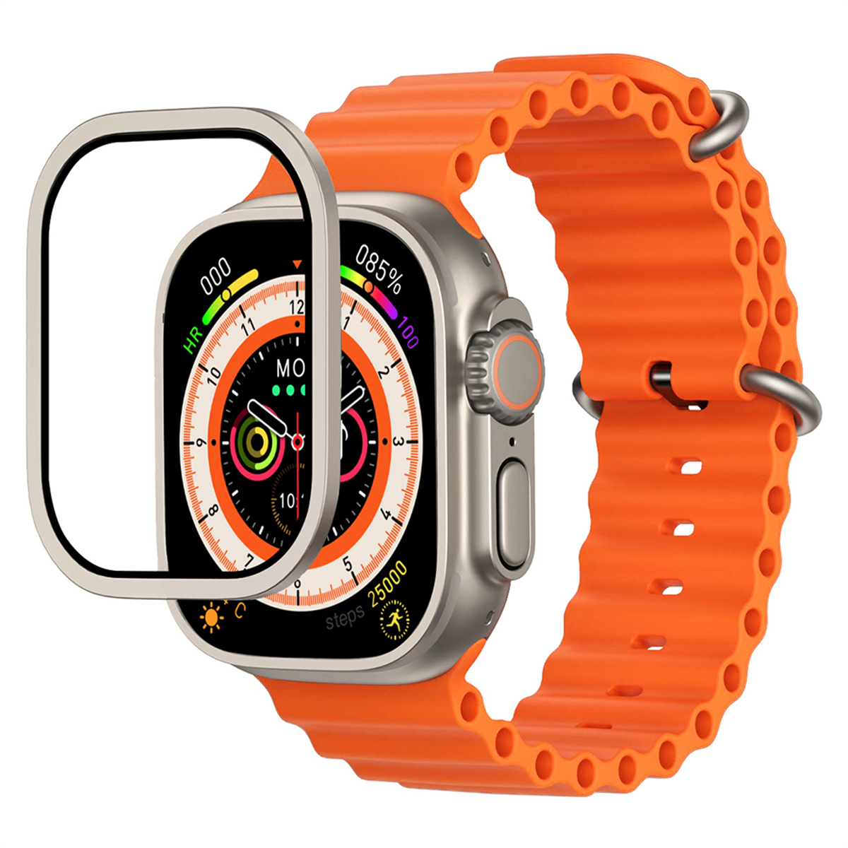 Apple Watch Ultra 49mm Mohseven iWatch Serisi Safir Akıllı Saat Temperli Cam Ekran Koruyucu