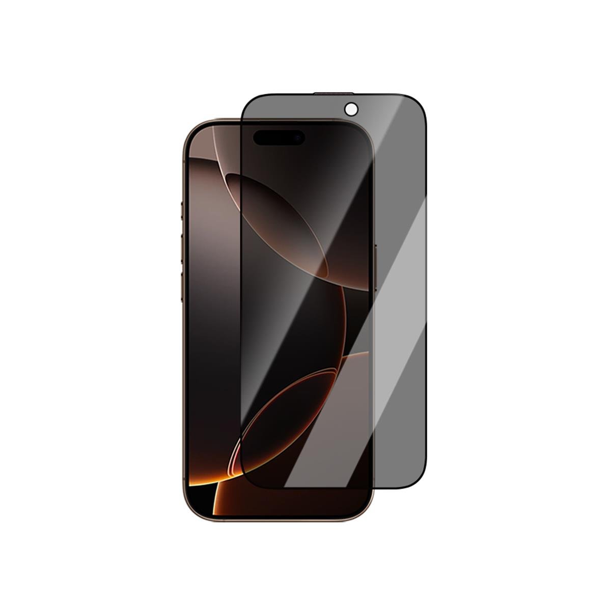 Apple iPhone 16 Pro Max CaseWorld Crystal Shadow Serisi 0.15mm 3D Privacy Temperli Cam Ekran Koruyucu