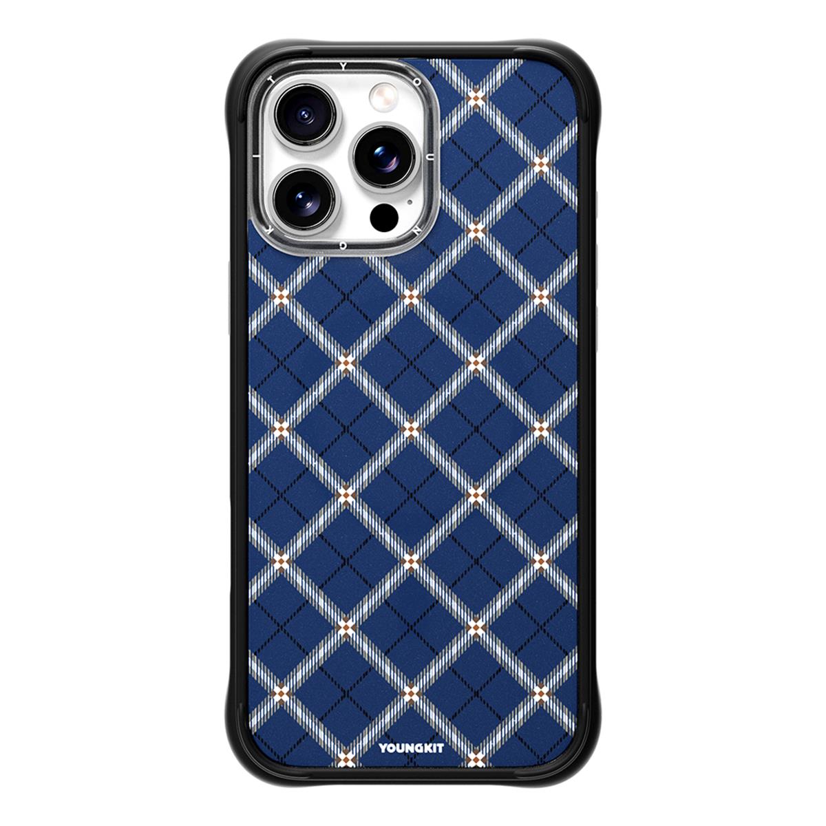 Apple iPhone 16 Pro Max Kılıf M-safe Şarj Özellikli Youngkit Argyle Serisi Kapak