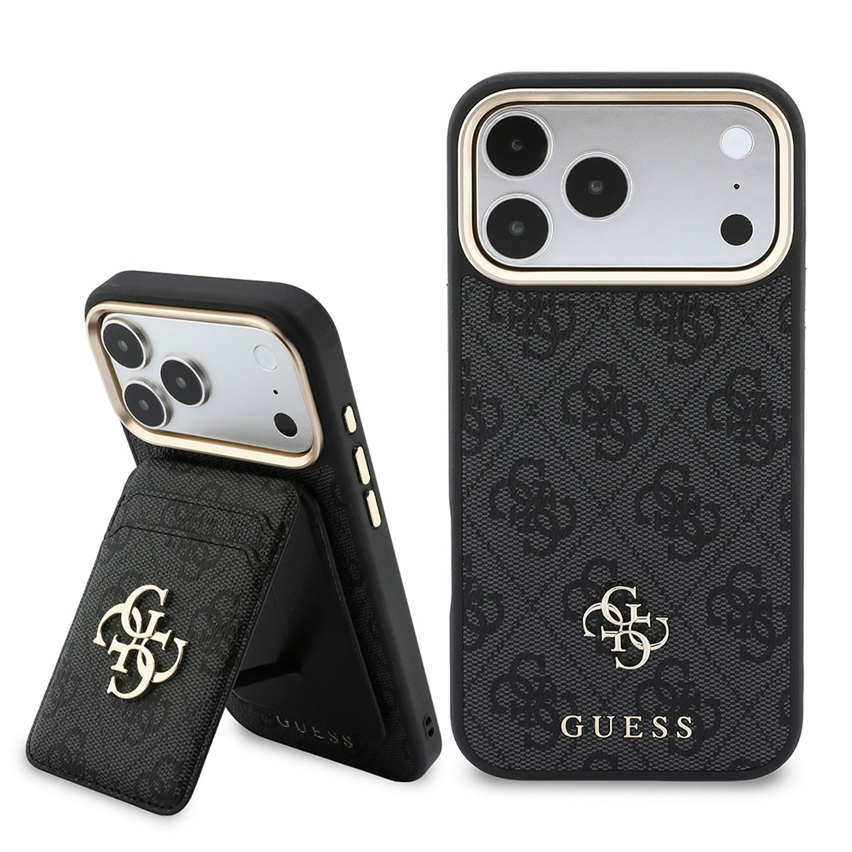 Apple iPhone 17 Pro Max Kılıf Guess Orjinal Lisanslı M-safe Şarj Özellikli 4G Büyük Metal Logolu Kartlıklı Kapak