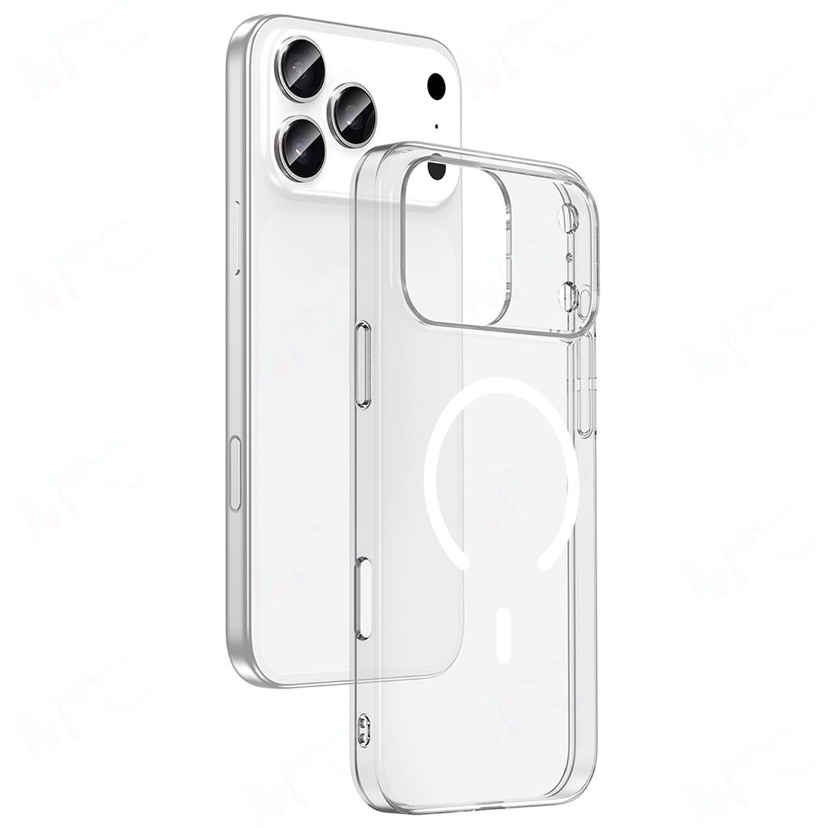 Apple iPhone 17 Pro Max Kılıf Zore M-safe Şarj Özellikli Şeffaf Kamera Çerçeveli Porto Kapak