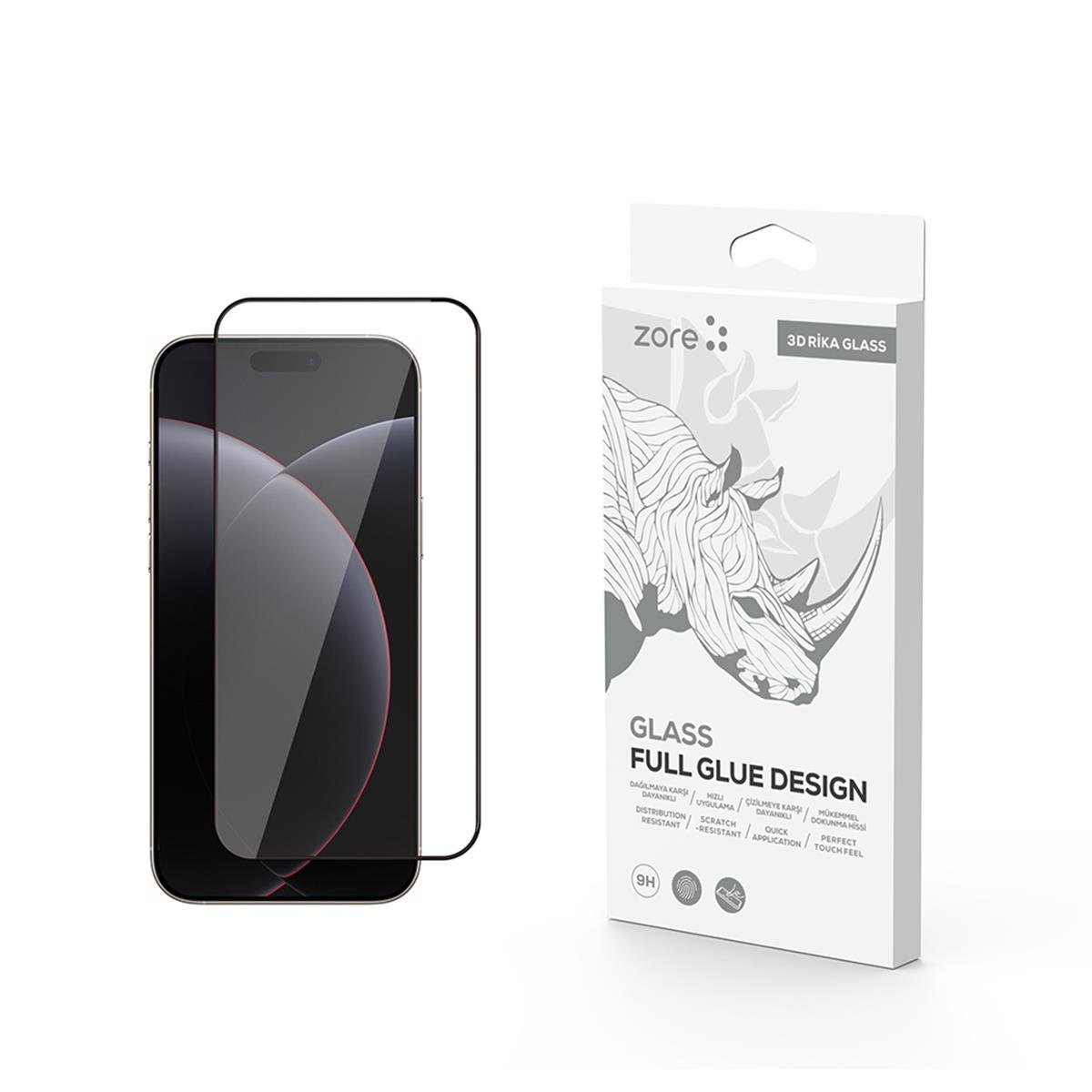 Apple iPhone 17 Pro Max Zore Rika Premium Temperli Cam Ekran Koruyucu