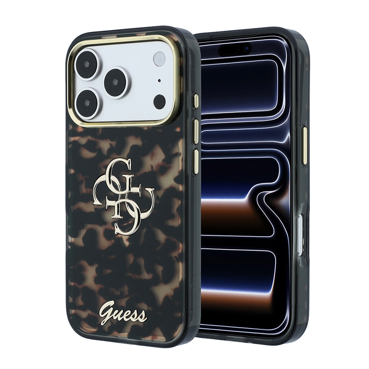 Apple iPhone 18 Pro Kılıf Guess Orjinal Lisanslı Yazı ve 4G Büyük Metal Logolu Silikon Kapak