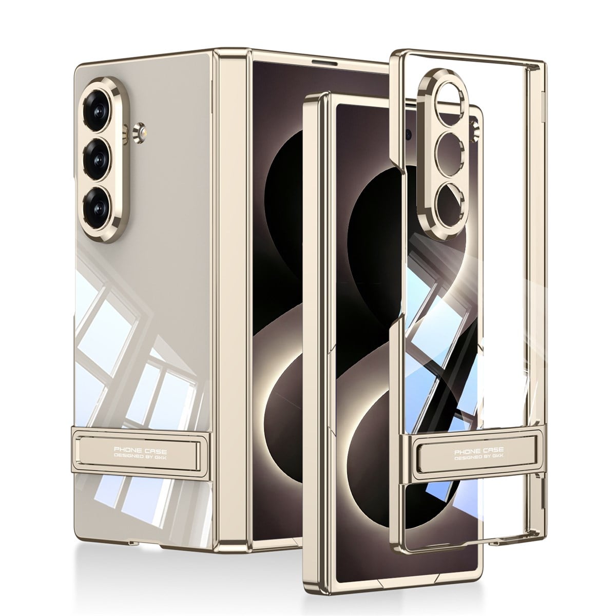 Galaxy Z Fold 8 Ultra Kılıf Kamera Korumalı Şeffaf Tasarımlı Zore Lego Standlı Kapak