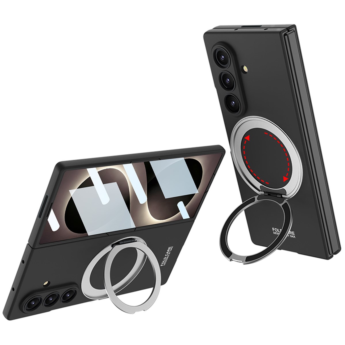 Galaxy Z Fold 8 Ultra Kılıf M-safe Şarj Özellikli Zore Kıpta Yüzüklü Kamera Korumalı Kapak
