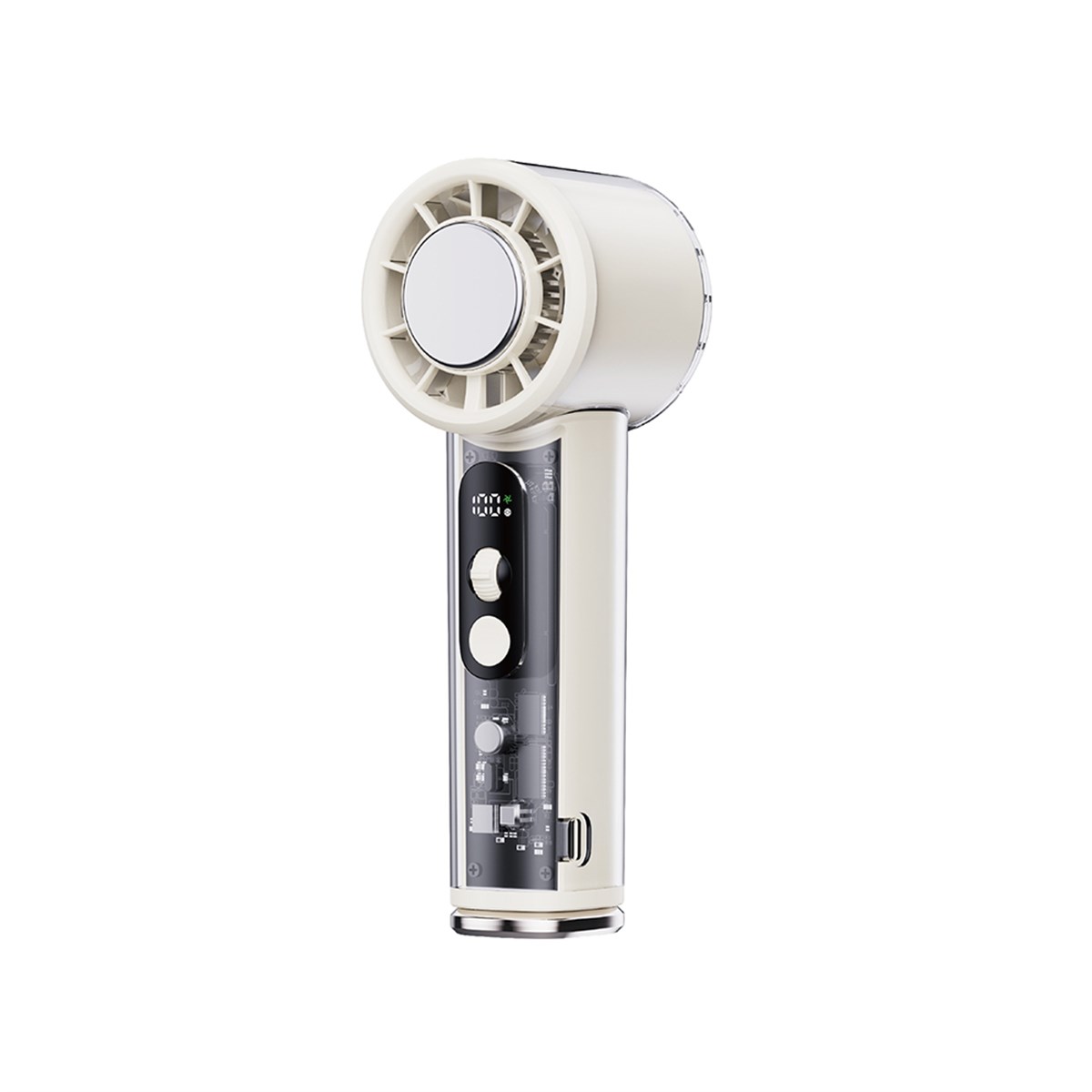 Wiwu Wi-FS019 Ice Engine Turbo Fan Serisi Dijital LED Göstergeli Şeffaf Tasarım Portatif Soğutucu El Fanı