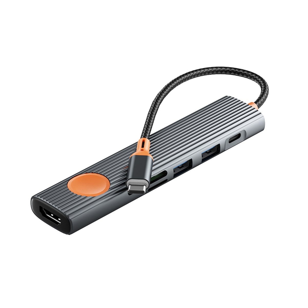 Wiwu Wi-HB8007 Travel Serisi 7in1 HDMI (4K@60Hz) Girişli 100W PD Type-C Hub Bağlantı İstasyonu