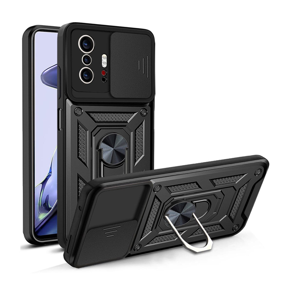 Xiaomi 11T Pro 5G Kılıf Magnetik Standlı Kamera Korumalı Zore Sürgülü Vega Kapak