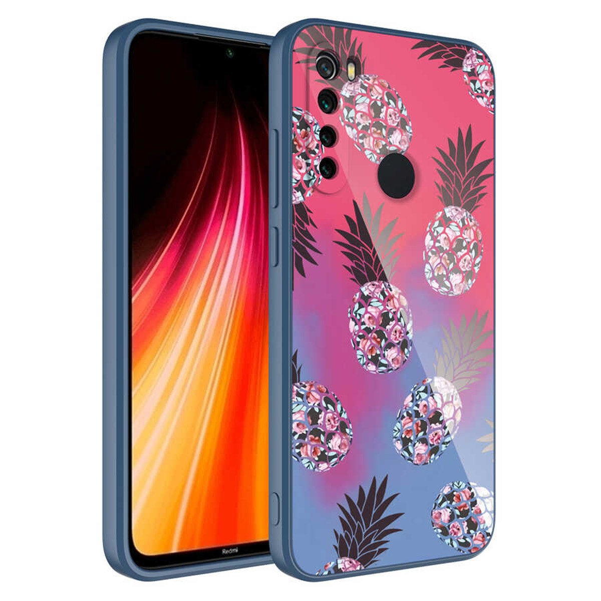 Xiaomi Redmi Note 8 Kılıf Kamera Korumalı Desenli Sert Silikon Zore Epoksi Kapak