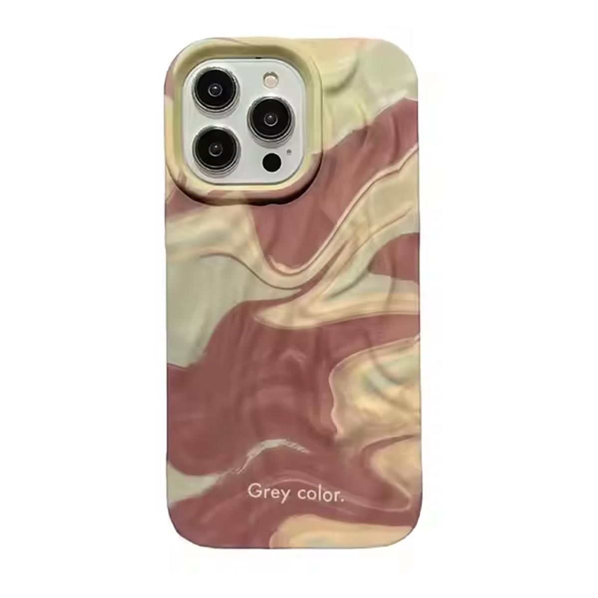 Apple iPhone 15 Pro Pastel Desenli Üçgen Kabartmalı Silikon Kapak