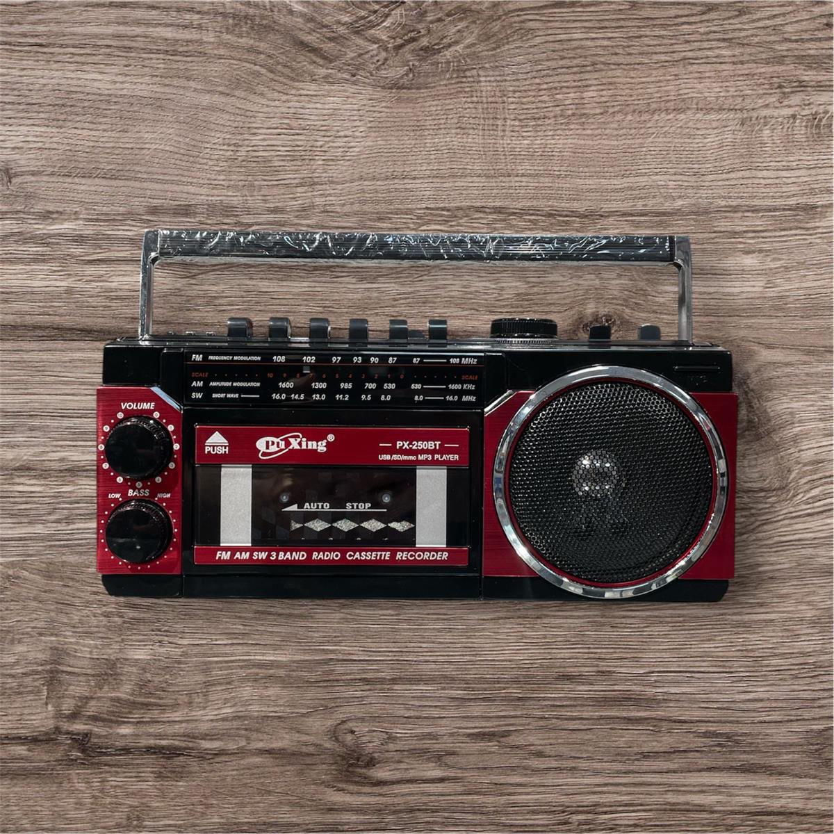 Puxing PX-250BT Kasetçalarlı Bluetooth AM/FM/SW 3 Bantlı Radyo