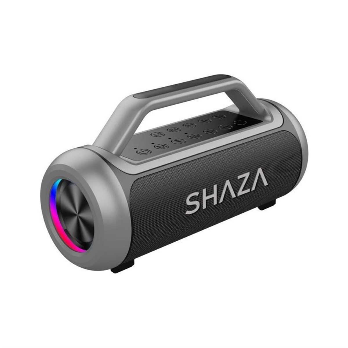Shaza 80W Kablosuz Çift Mikrofon Dahili DSP RGB Ledli Bluetooth Hoparlör SS4503/GR