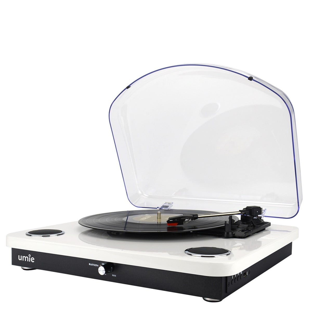 Umie Bemol Piano Kaplama USB Özellikli Nostaljik Pikap 10W BT in, BT out, RCA Özellikli Nostaljik Plak Çalar