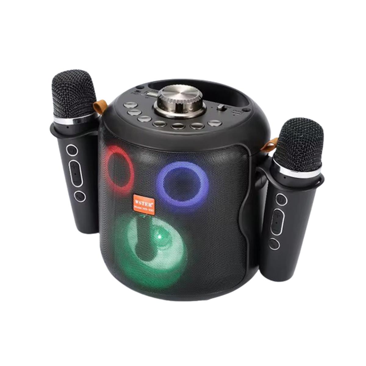 Wster WS-930 USB / TF Card / Aux / Bluetooth Ses Ayarlanabilir Çift Mikrofonlu Karaoke Hoparlör