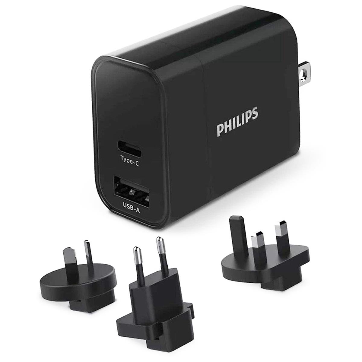 Philips DLP2621T/00 USB-A & USB-C 30W PD Uluslararası Seyahat Tipi Hızlı Şarj Cihazı