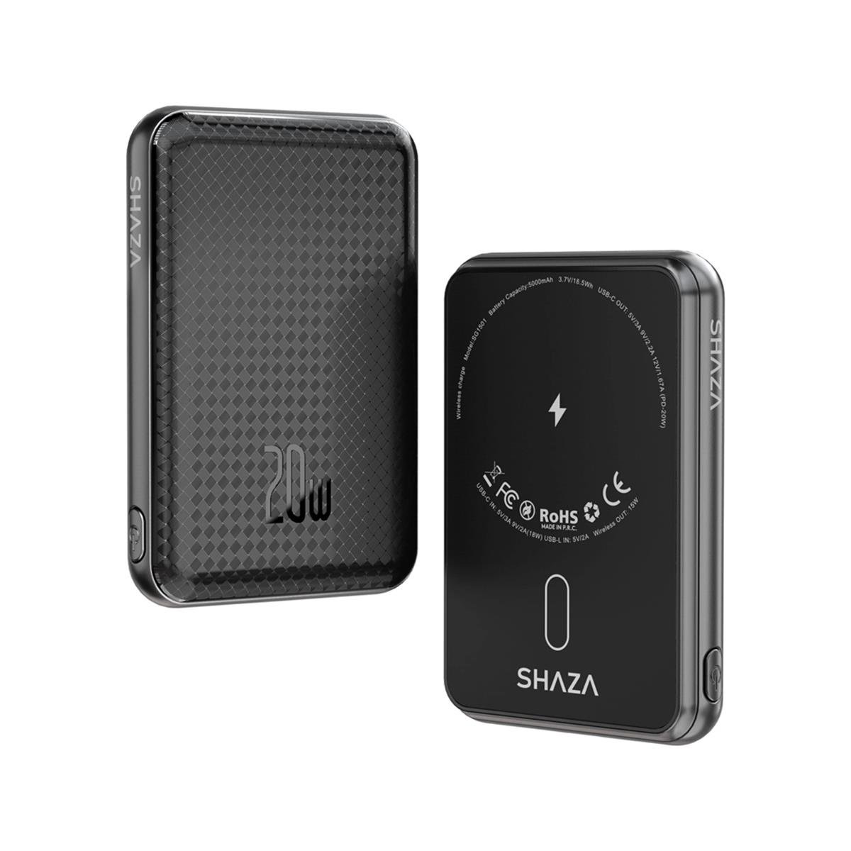 Shaza SG1501/BK 5000mAh 15W MagSafe Taşınabilir Powerbank