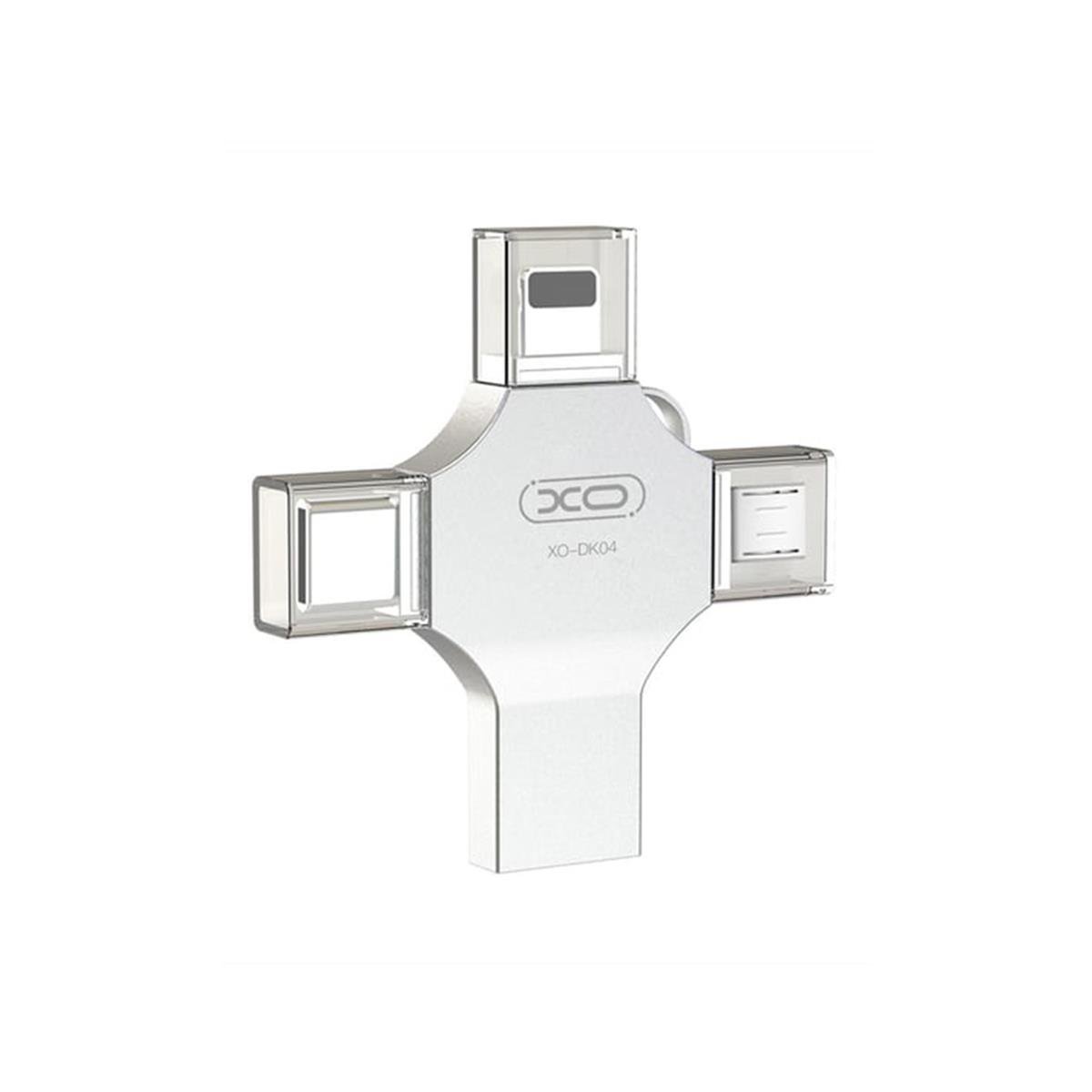XO XO-DK04 4 in 1 128 GB USB + Mıcro + Lıghtning + TYPE-C Flash Drive