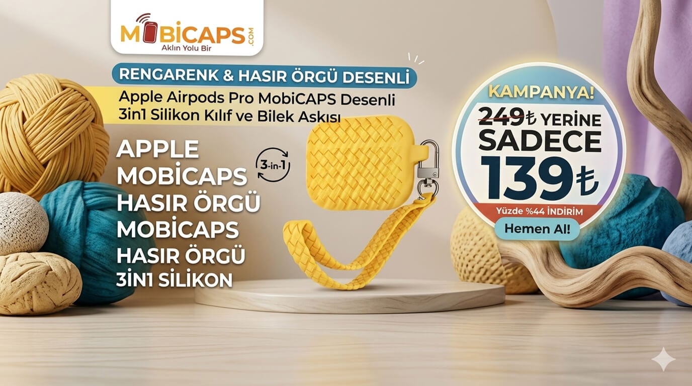 Karabinerli Bilek Askılı Hasır Silikon Airpods Kılıfları