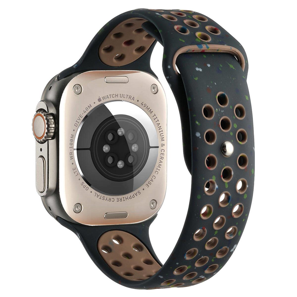 Apple Watch 44mm Kordon Yeni Seri 2023 KRD-02 Silikon Strap Kayış | Mobicaps