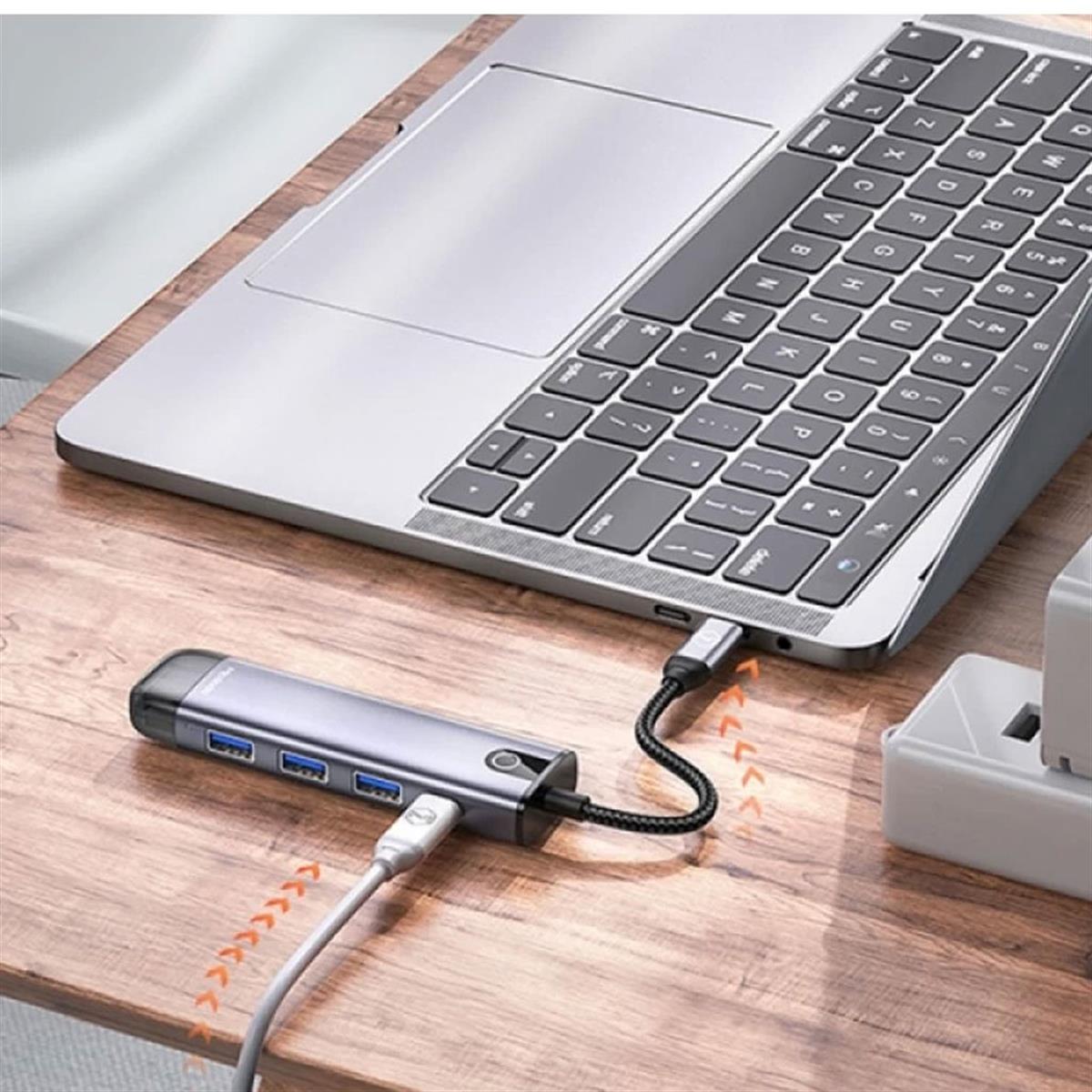 Mcdodo HU-7750 5in1 USB Çoklayıcı ve Macbook Type-C Çoğaltıcı - Dönüştürücü  | Mobicaps