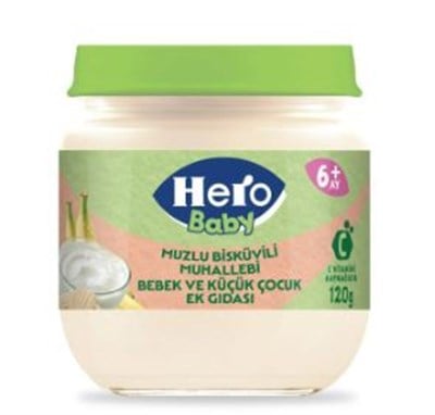 Hero Baby Kavanoz Mama Muzlu Bisküvili Muhallebi 120gr
