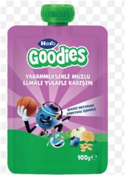 Hero Goodies Yabanmersini-Muzlu-Elmalı-Yulaflı Püre 100gr